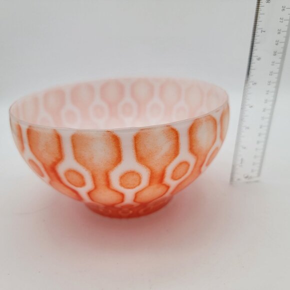 Kosta Boda Sweden Hand Blown Orange Lolly Bowl by Olle Brozen - Picture 4 of 4